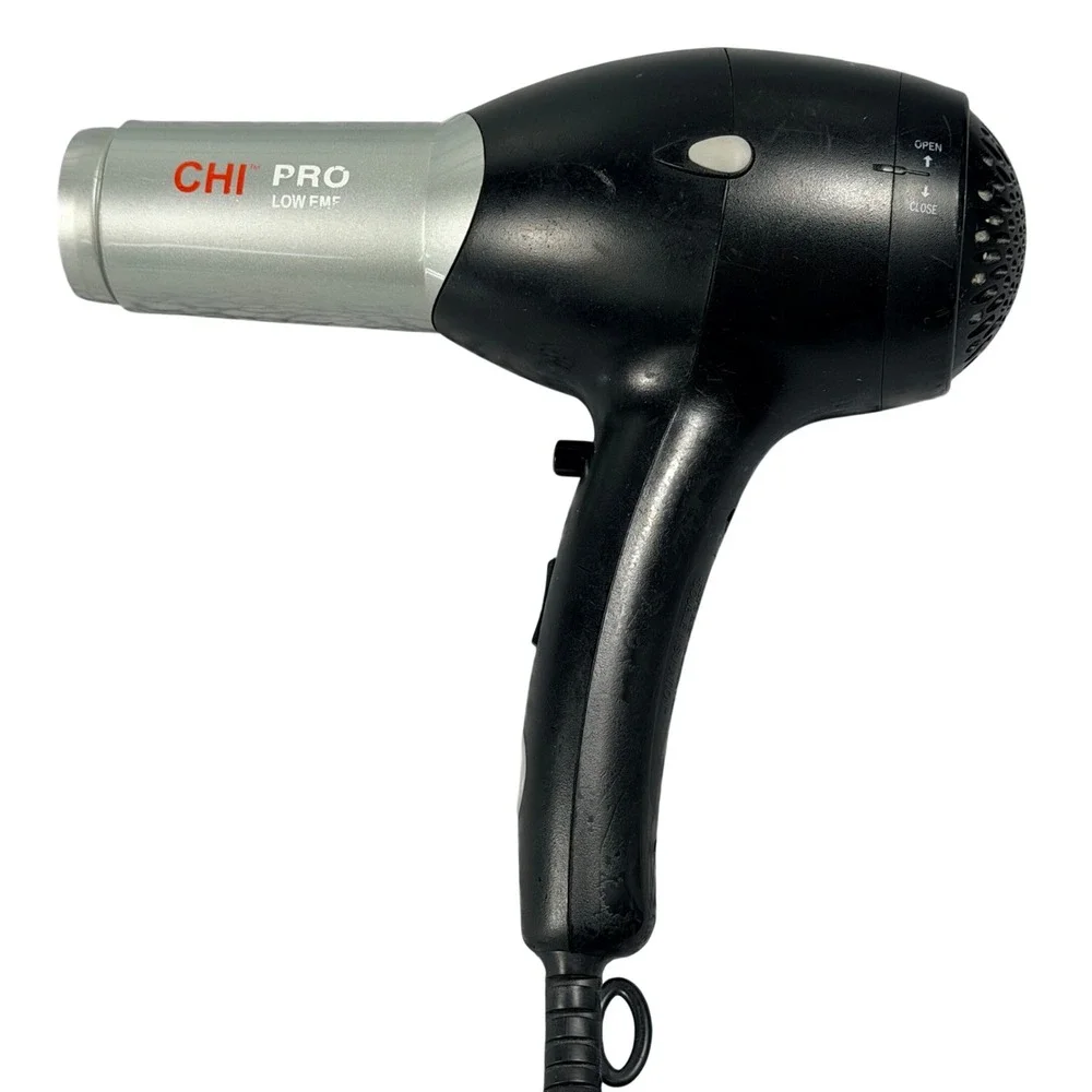 CHI Pro Hair Dryer Low EMF Black Silver Ceramic Ionic Professional Salon Tool